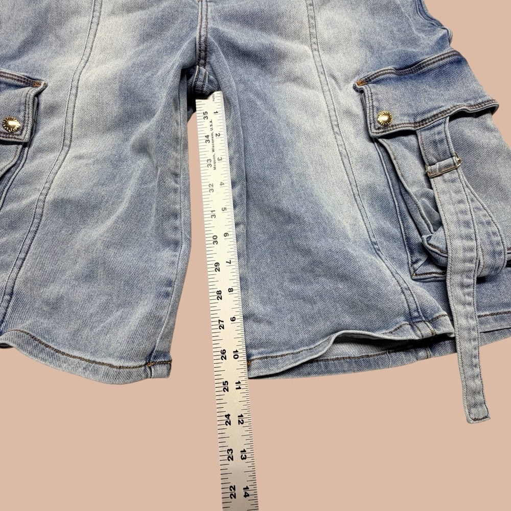 Retrofete New York Women's Cargo Light WashDenim Shorts Utility Designer Size 27 - Picture 7 of 10